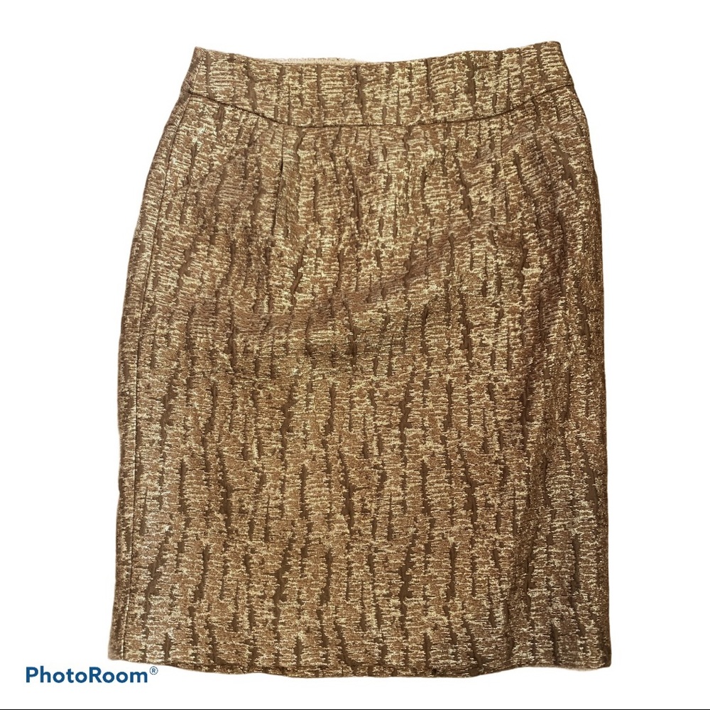 JCrew Metallic Wool Silk Pencil Skirt